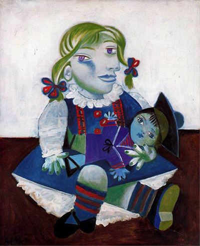 Maya with Doll Maya with Doll Pablo Picasso Painting