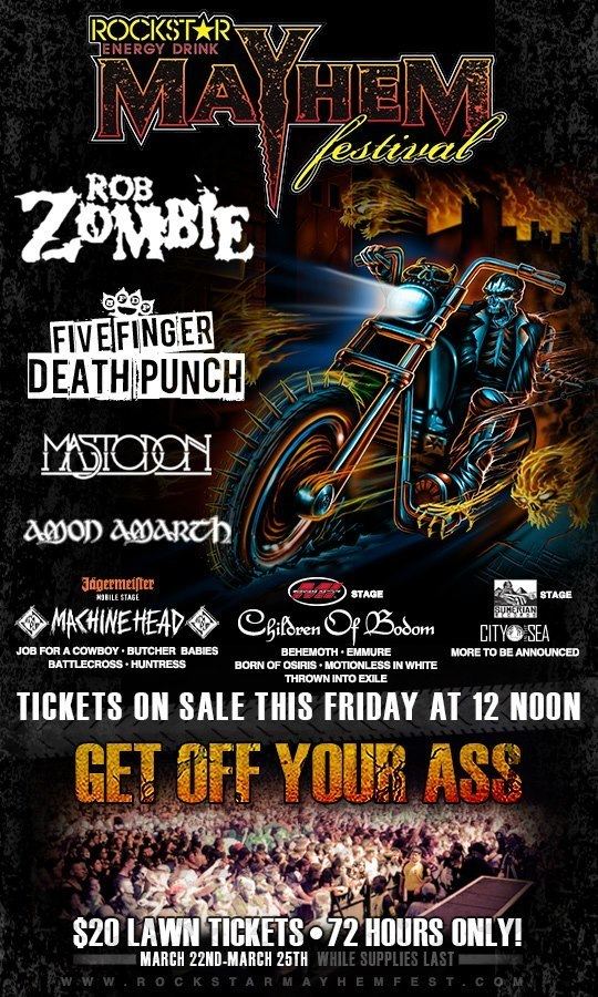 Mayhem Festival 2013 Rockstar Mayhem Fest 2013 Lineup Confirmed ROB ZOMBIE MASTODON