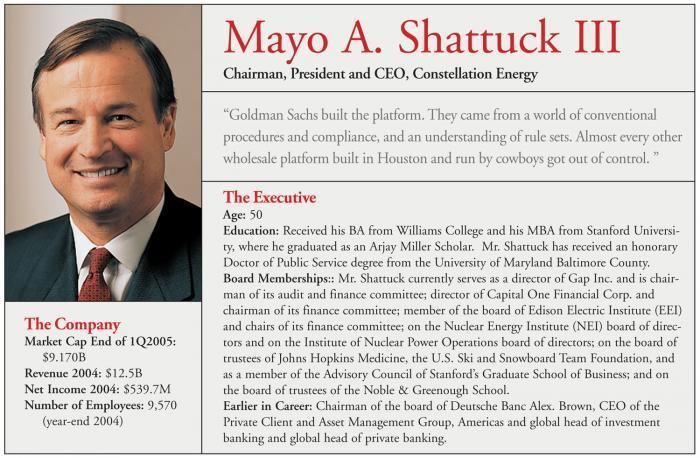 Mayo A. Shattuck III The Ultimate CEOs Constellation Energy39s Mayo A Shattuck