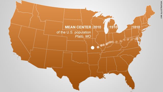 Mean center of the United States population i2cdnturnercomcnn2011images0324t1largcen