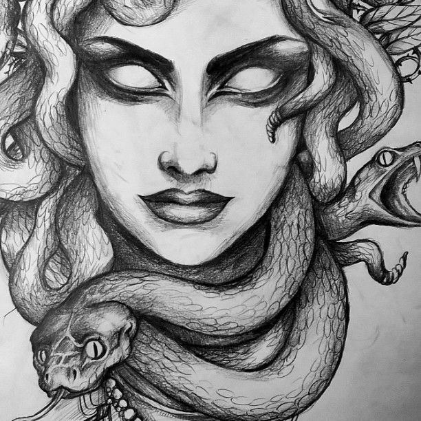 Scary Medusa Head Drawing.