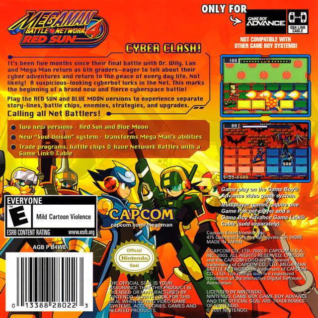Mega Man Battle Network 4 Mega Man Battle Network 4 Red Sun Box Shot for Game Boy Advance