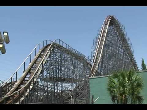 Mega Zeph Mega Zeph Wooden Roller Coaster off ride POV Six Flags New Orleans