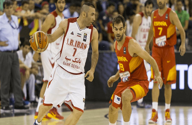 Mehdi Kamrani Iran at Spain 2014 with the Asian Games in the back of