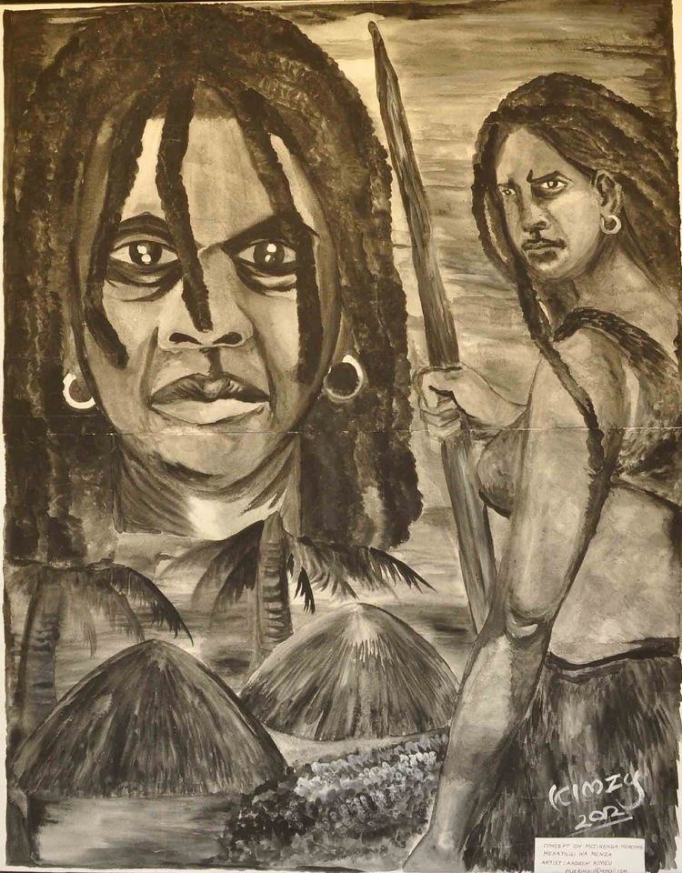 Mekatilili Wa Menza Mekatilili wa menza 61x50cm Andrew Kimeu Kenya Art