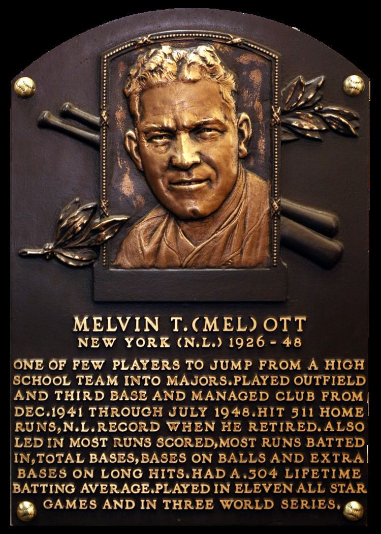 Mel Ott Ott Mel Baseball Hall of Fame