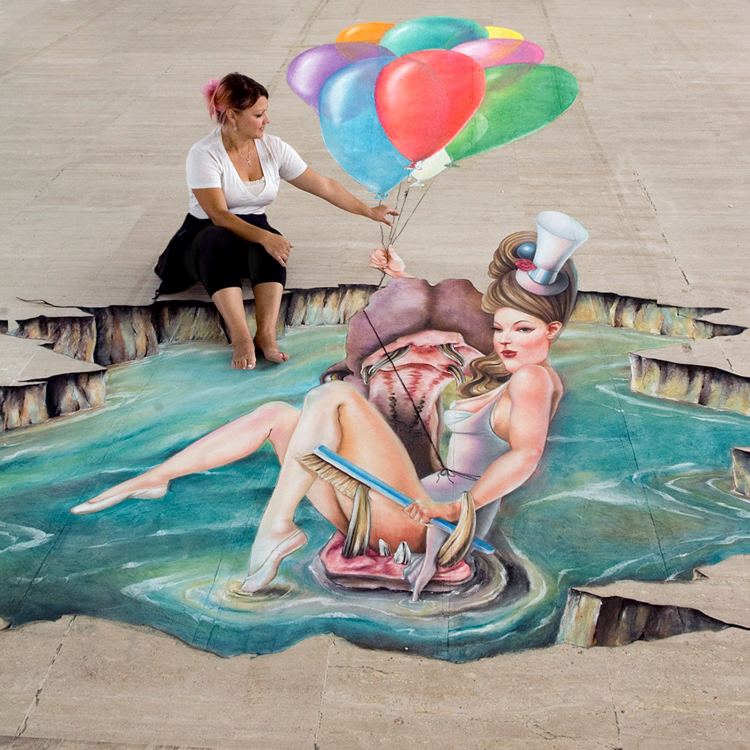 Melanie Stimmell 3D Street Painting Chalk Art by award winning Artist