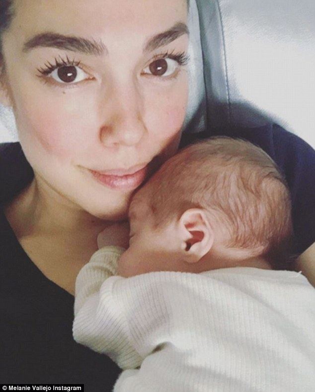 Melanie Vallejo Winners And Losers actress Melanie Vallejo cuddles up to her newborn