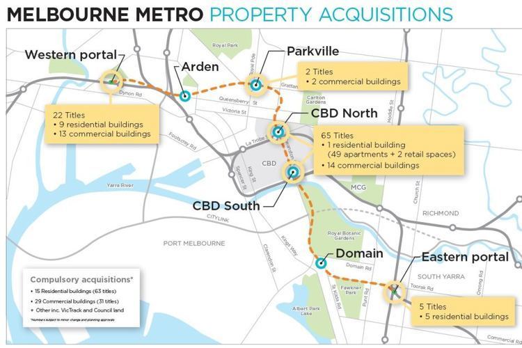 Melbourne Metro Rail Project Melbourne Metro First property acquisitions announced to make way