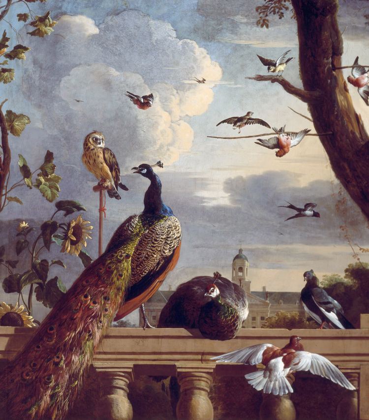 Melchior d'Hondecoeter FileBirds near a balustrade by Melchior d39 Hondecoeterjpg