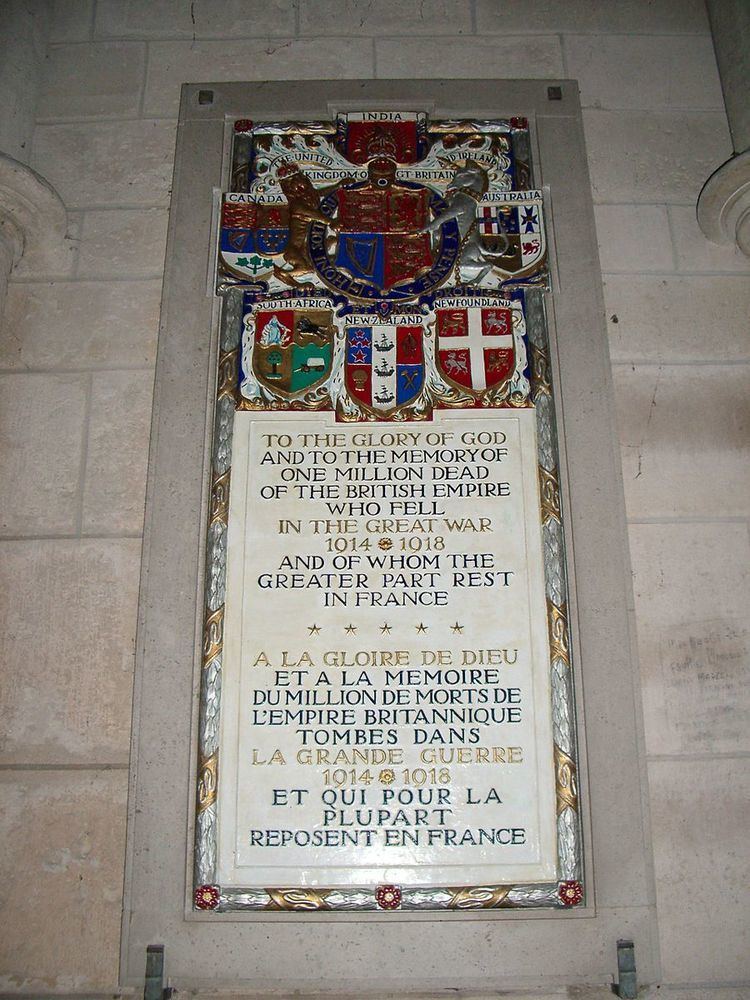 Memorial tablets to the British Empire dead of the First World War