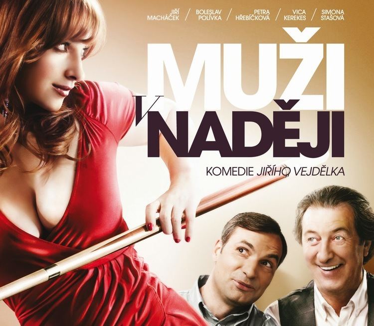 A movie poster of the 2011 sex comedy film "Men in Hope" starring Vica Kerekes, Jiri Machakek and Bolik Polivka