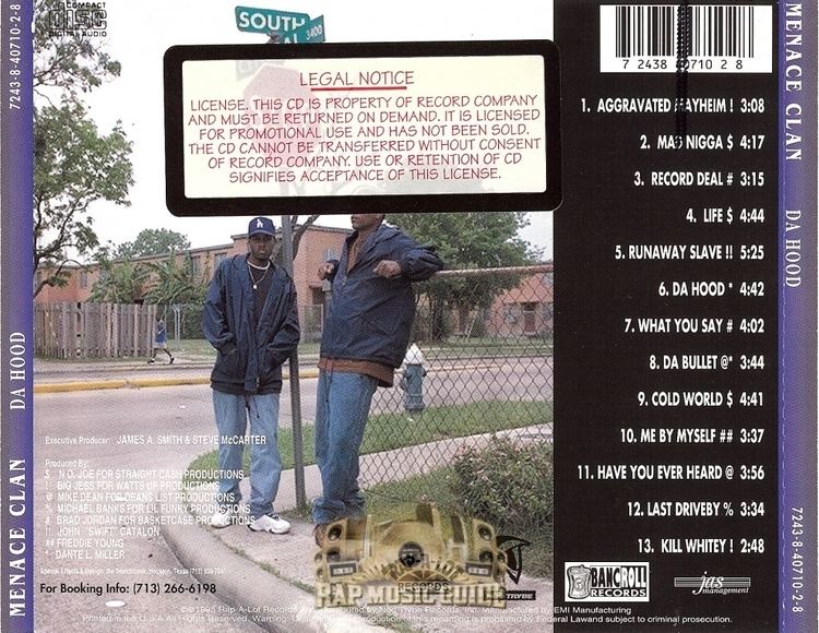 Menace Clan Menace Clan Da Hood CD Rap Music Guide