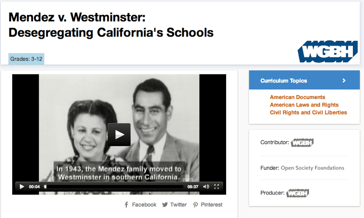 Mendez vs. Westminster: For All the Children movie scenes click for link to PBS Learning Media