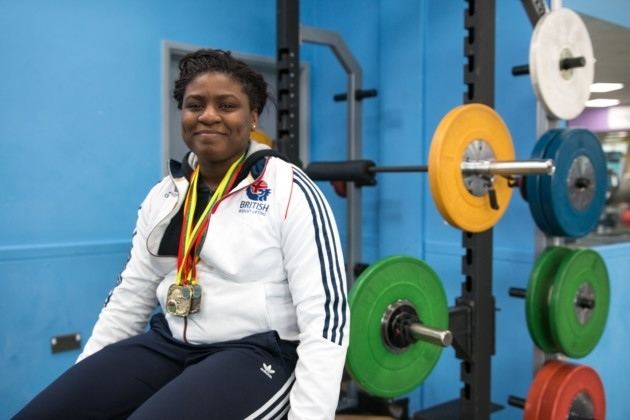 Mercy Brown (weightlifter) University of East London student Mercy Brown smashes three British