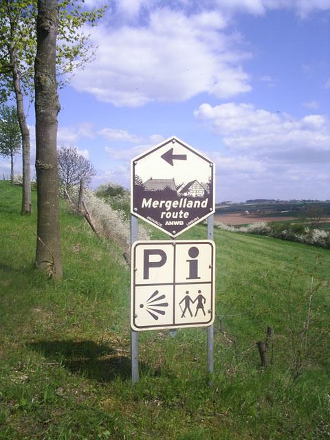 Mergellandroute road signage and the brown sign, indicating the car/motorcycle route