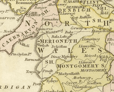 Merionethshire History of Merionethshire Map and description for the county