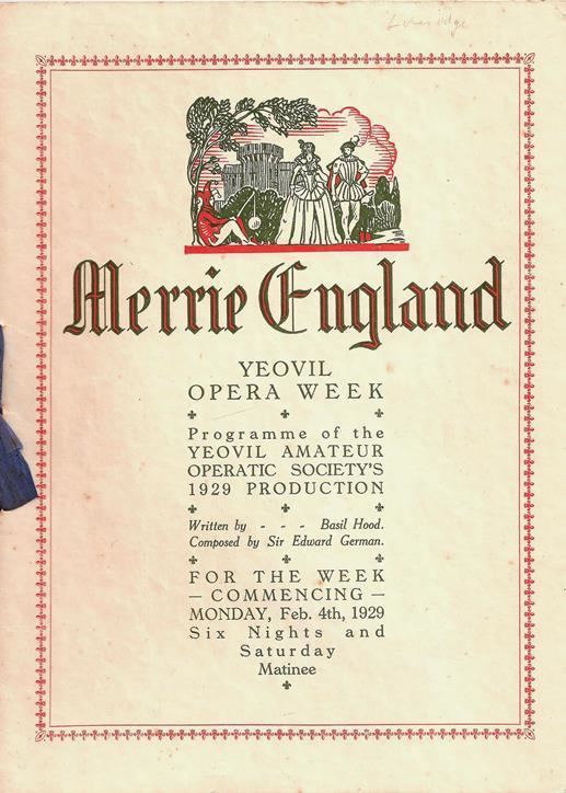 Merrie England (opera) Yeovil Amateur Operatic Society YAOS Past Productions gt Merrie