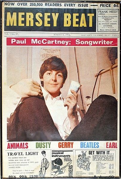 Mersey Beat Beatles Paul McCartney Mersey Beat newsagents poster