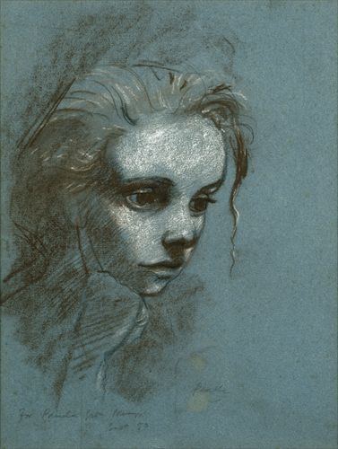 Mervyn Peake Highlanes Gallery Head of A Girl by Mervyn Peake