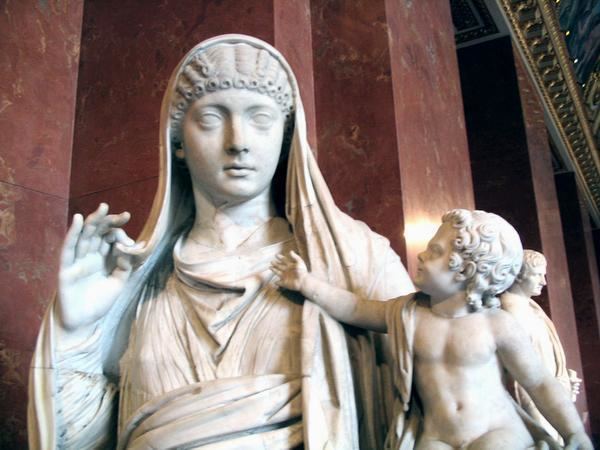 Statue of Messalina holding her son Britannicus