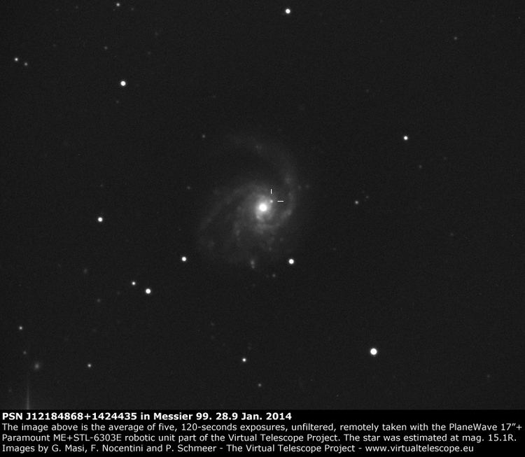 Messier 99 Supernova SN 2014L PSN J121848681424435 in Messier 99 an