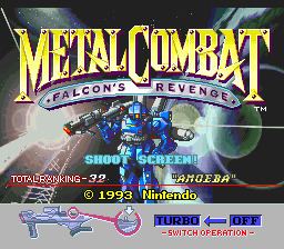 Metal Combat: Falcon's Revenge Metal Combat Falcon39s Revenge USA ROM lt SNES ROMs Emuparadise