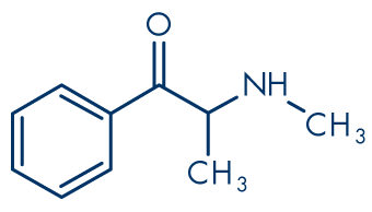 The chemical formula for Methcathinone.