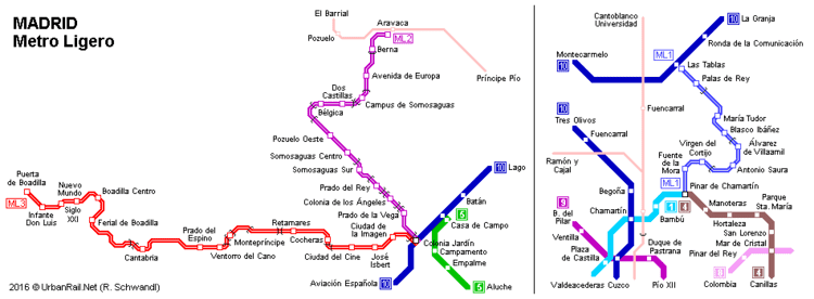 Metro Ligero UrbanRailNet gt Europe gt Spain gt Madrid Metro Ligero Tram