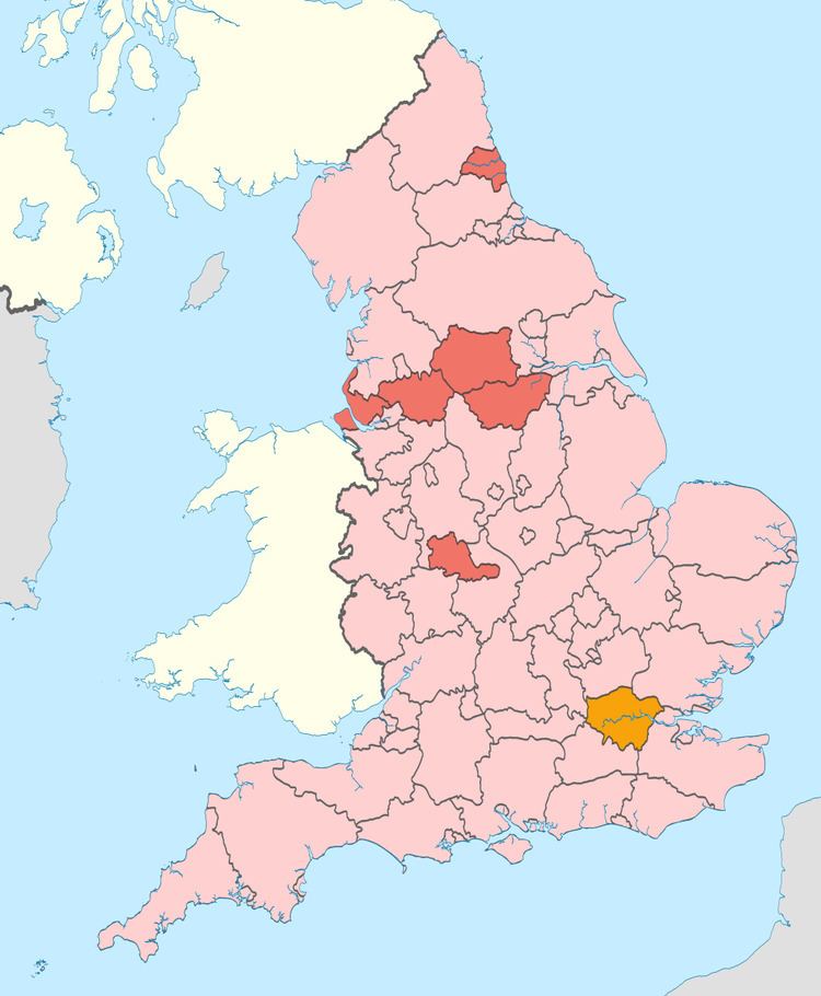 Metropolitan and non-metropolitan counties of England