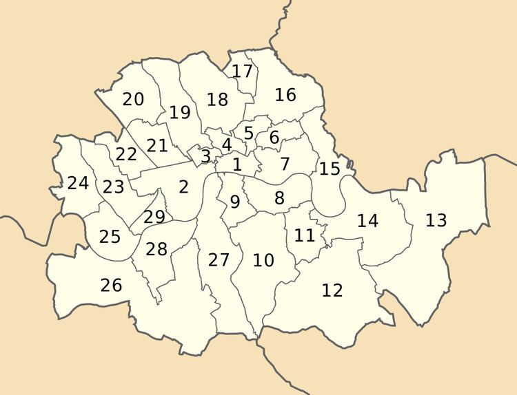 Metropolitan boroughs of the County of London