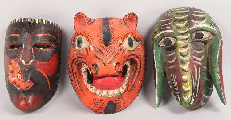 Mexican mask-folk art Lot 511 Lot of 3 Mexican Folk Art Dance Masks