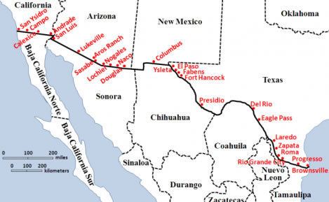 Mexico–United States border List of United StatesMexico Border Crossings Border Mexprocom