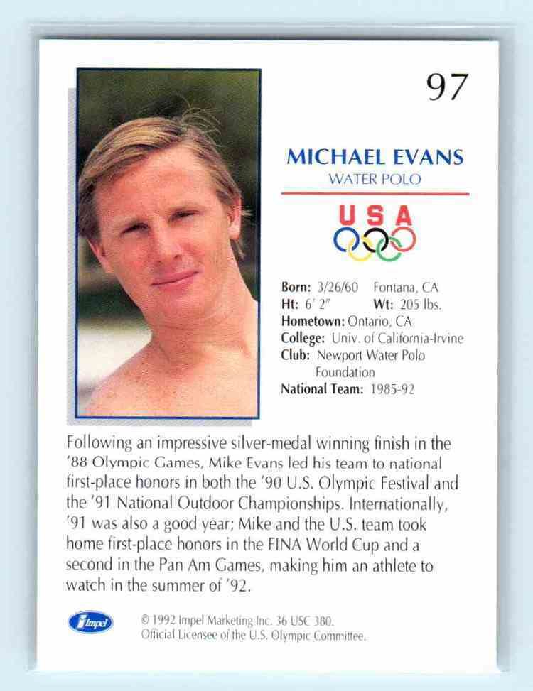 Michael Evans (water polo) 2 Michael EvansWater Polo trading cards for sale