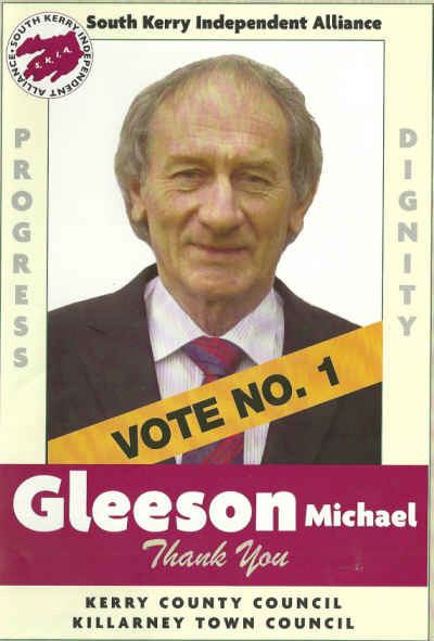 Michael Gleeson (politician) Manifesto for Michael Gleeson South Kerry Independent Alliance