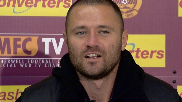 Michael Higdon BBC Sport Motherwell striker Michael Higdon nets player