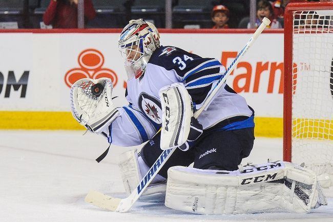 Michael Hutchinson (ice hockey) Hutchinson earns start vs Sharks Winnipeg Jets Hockey Sports