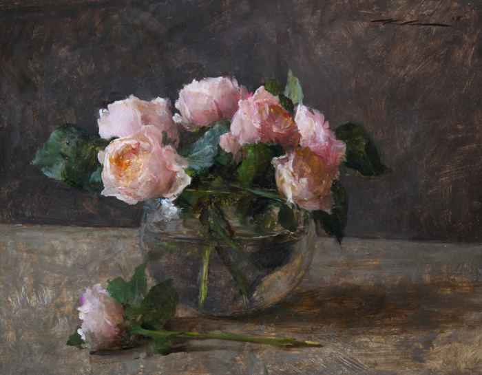 Michael Klein (art dealer) Michael Klein Pink English Roses 12x15 Maxwell Alexander