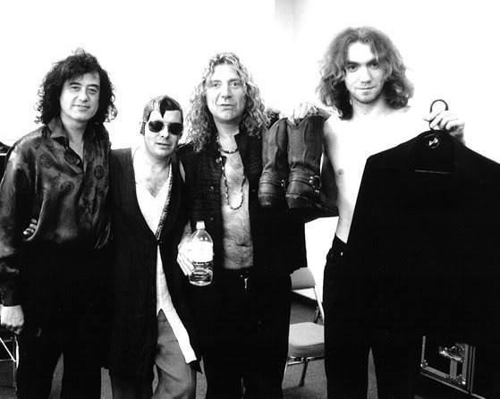 Michael Lee (musician) Jimmy Page and Robert Plant with the drummer the late Michael Lee