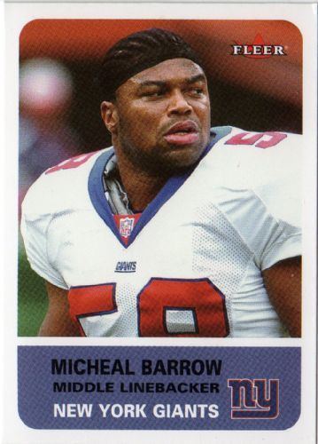 Micheal Barrow NEW YORK GIANTS Michael Barrow 14 FLEER Tradition 2002 NFL