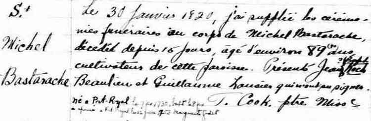 Michel Bastarache dit Basque Michel Bastarache dit Basque 7 February 173015 January 1820