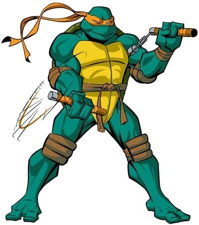 Michelangelo (Teenage Mutant Ninja Turtles) while using his Nunchucks weapon