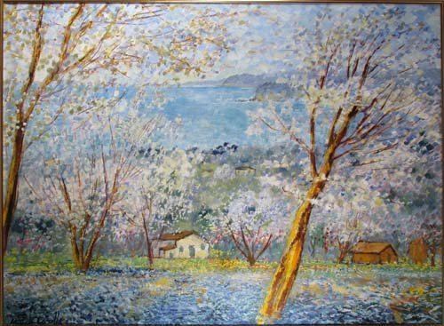 Michele Cascella 109 Michele Cascella painting Flowering Landscape Ital