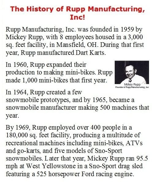 Mickey Rupp History Mini Bike Factories Suppliers and Dealers Page 3