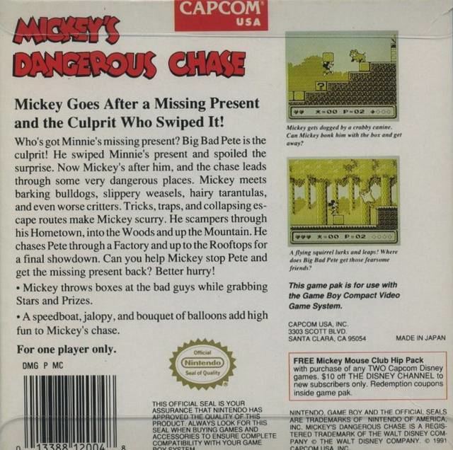 Mickey's Dangerous Chase Mickey39s Dangerous Chase Box Shot for Game Boy GameFAQs