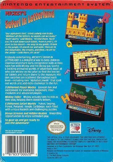 Mickey's Safari in Letterland Mickey39s Safari in Letterland Box Shot for NES GameFAQs