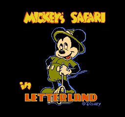 Mickey's Safari in Letterland Mickey39s Safari in Letterland USA ROM lt NES ROMs Emuparadise