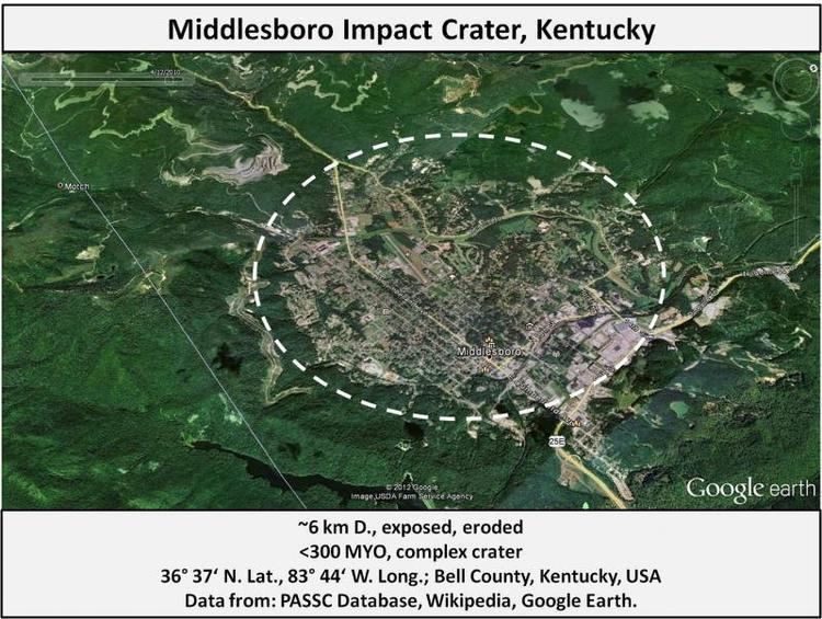 Middlesboro crater United States Meteorite Impact Craters Middlesboro CRATER Kentucky