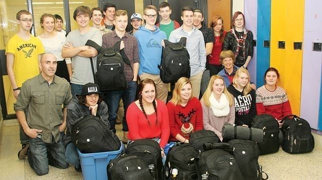 Midland Secondary School Secondary School students fill backpacks for the less fortunate