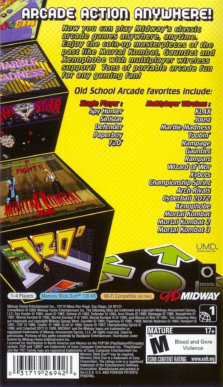 Midway Arcade Treasures: Extended Play Midway Arcade Treasures Extended Play 2005 PSP box cover art